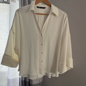 Zara Cream Button-Down Shirt